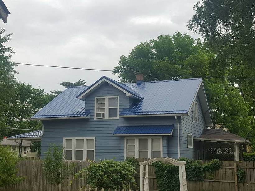 Steel Master Roofing install: Burnished Slate