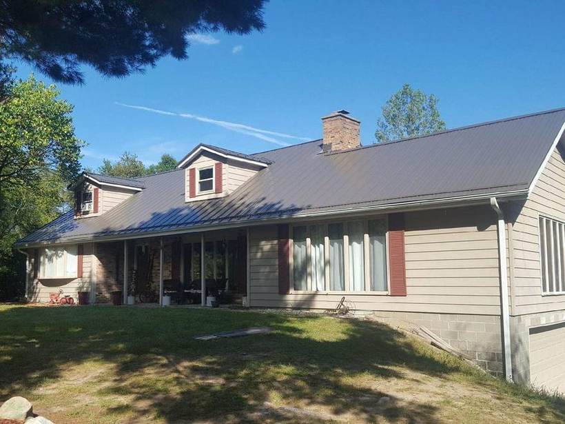 Steel Master Roofing install: Burnished Slate