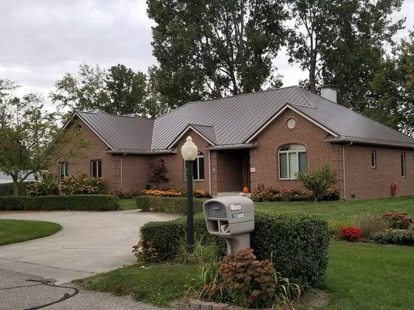 Steel Master Roofing install: Burnished Slate