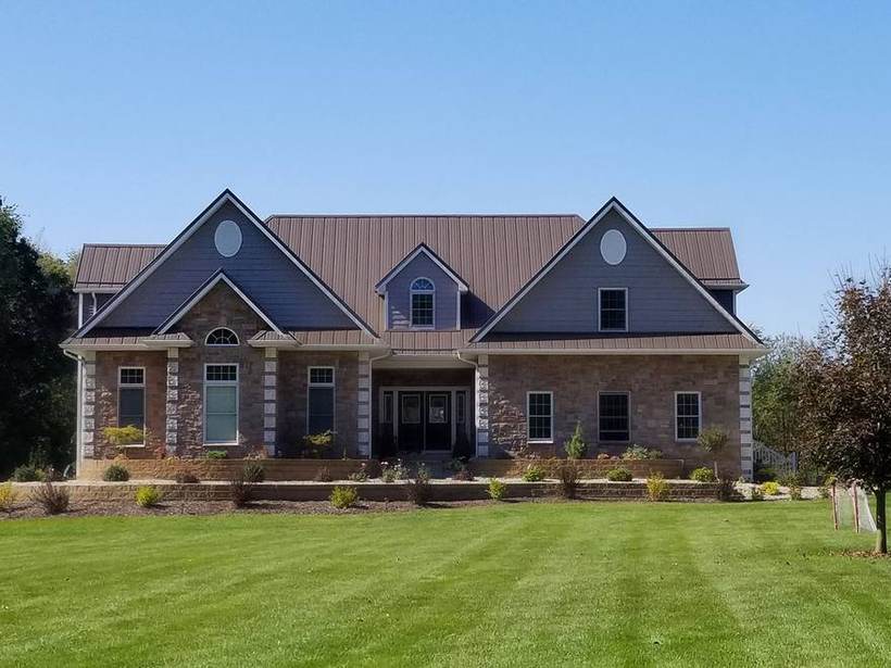 Steel Master Roofing install: Niles, Exposed Fastener, Burnished Slate