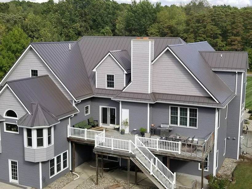 Steel Master Roofing install: Niles, Exposed Fastener, Burnished Slate