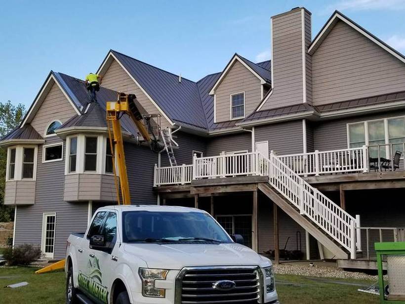 Steel Master Roofing install: Niles, Exposed Fastener, Burnished Slate