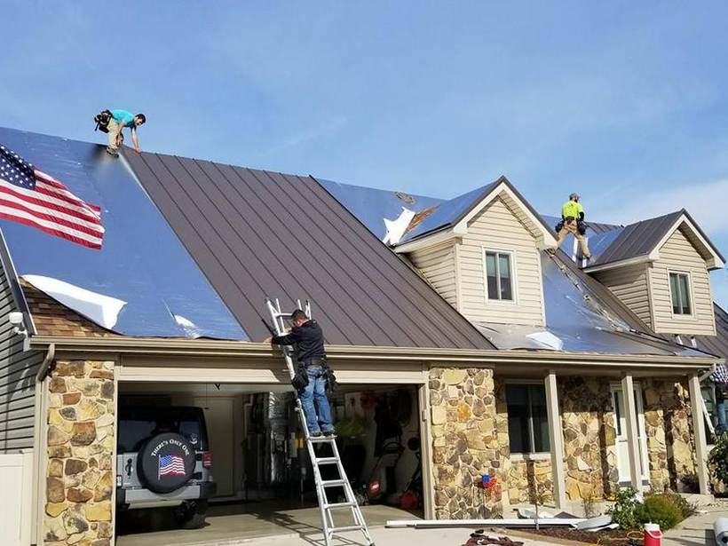 Steel Master Roofing install: Standing Seam, Burnished Slate