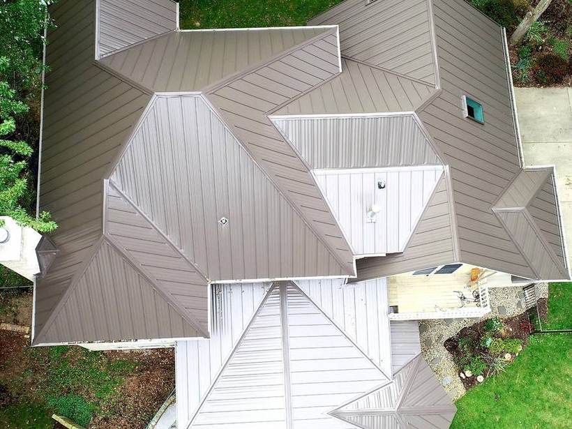 Steel Master Roofing install: Standing Seam, Burnished Slate
