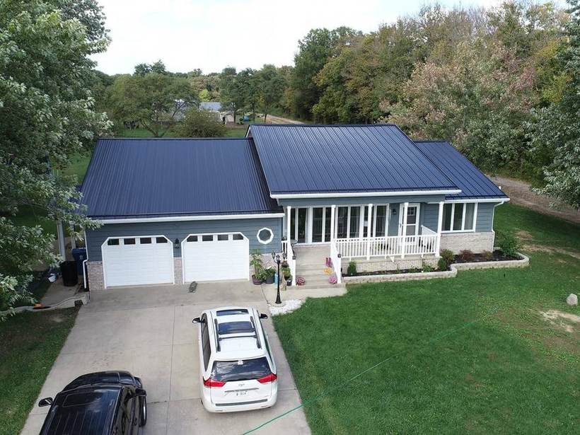 Steel Master Roofing install: St Joseph, Standing Seam, Burnished Slate