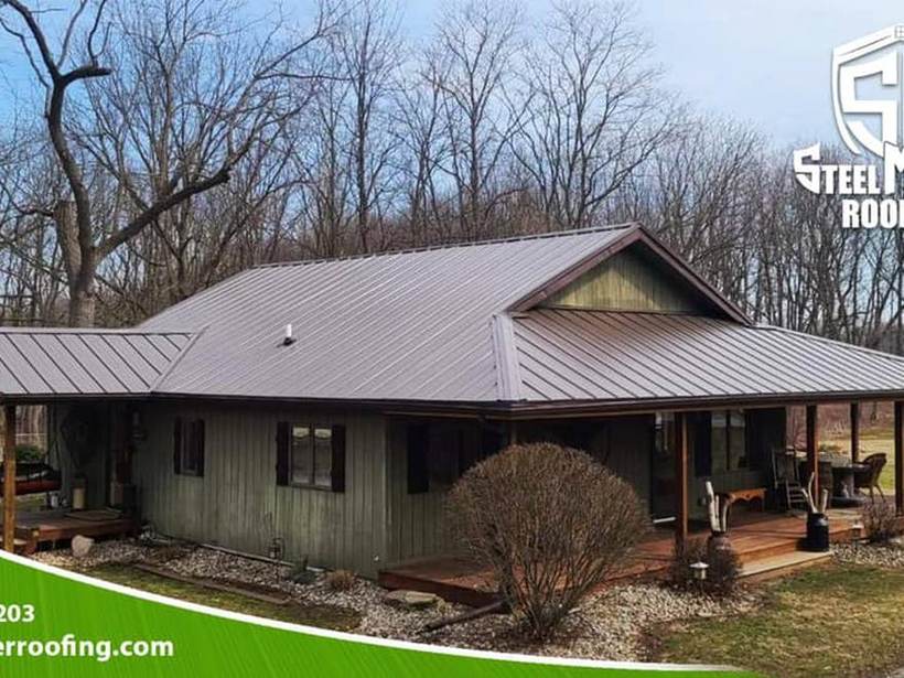 Steel Master Roofing install: Standing Seam, Burnished Slate