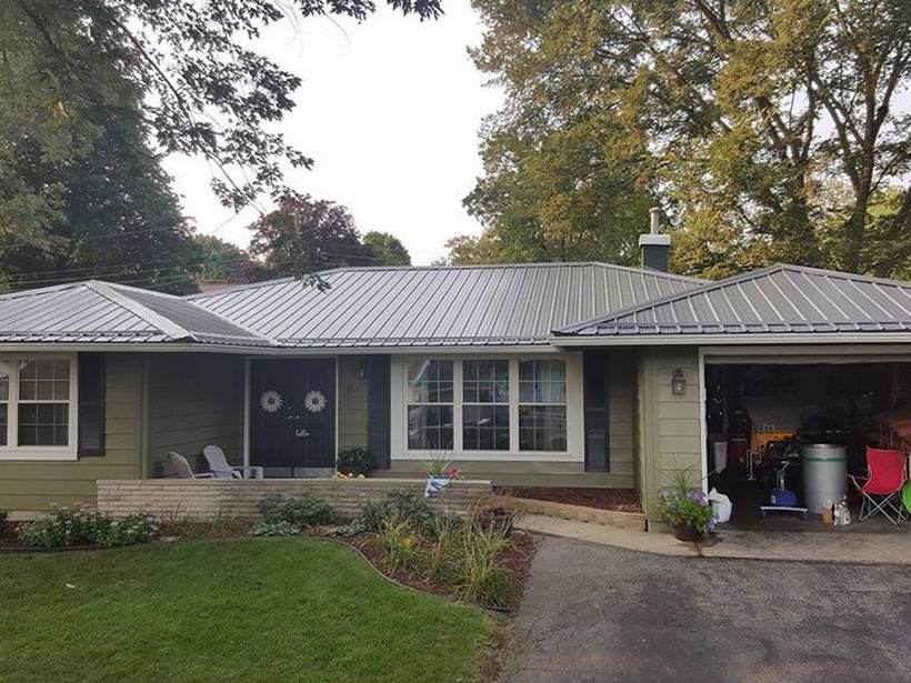 Steel Master Roofing install: Elkhart, Exposed Fastener, Charcoal