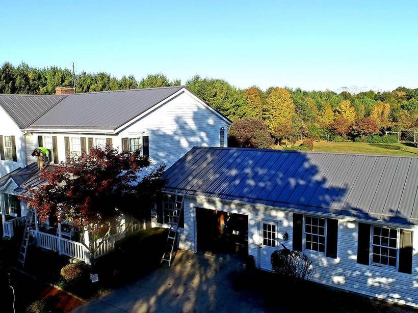 Steel Master Roofing install: Granger, Standing Seam, Charcoal