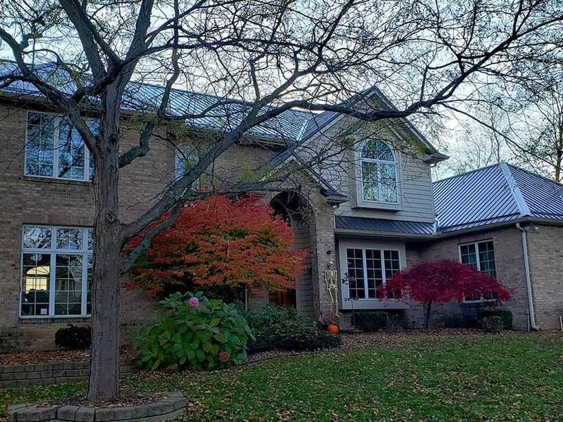 Steel Master Roofing install: Granger, Standing Seam, Charcoal
