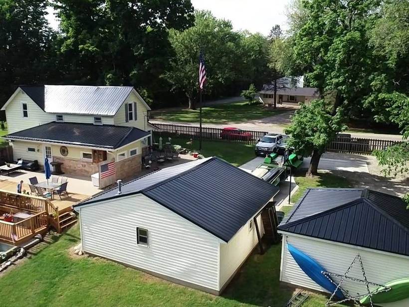 Steel Master Roofing install: Edwardsburg, Exposed Fastener, Coal Black