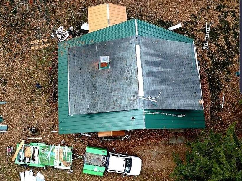 Steel Master Roofing install: Syracuse, Standing Seam, Ivy Green