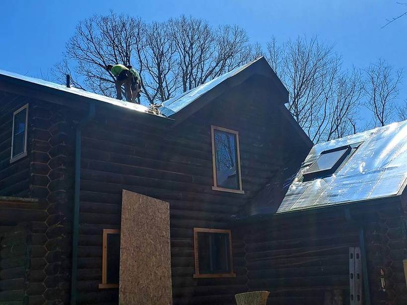 Steel Master Roofing install: Exposed Fastener, Ivy Green