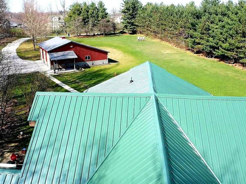 Steel Master Roofing install: Exposed Fastener, Ivy Green
