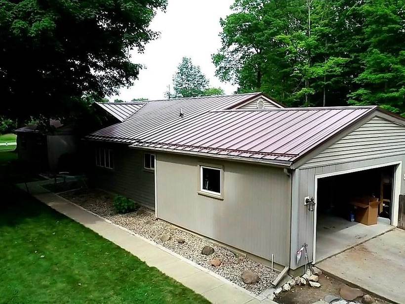 Steel Master Roofing install: Standing Seam, Koko Brown