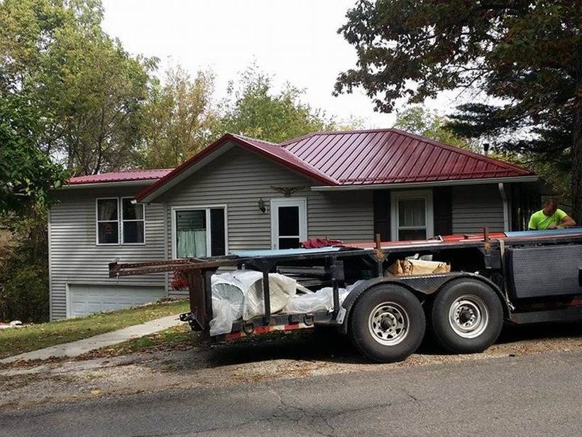 Steel Master Roofing install: Rustic Red