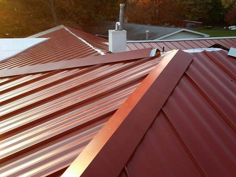 Steel Master Roofing install: Rustic Red