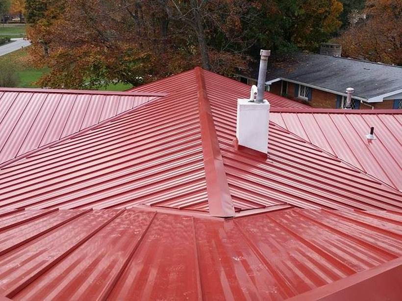 Steel Master Roofing install: Rustic Red