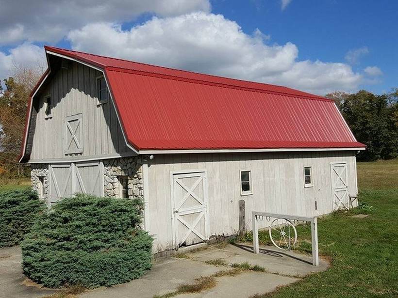 Steel Master Roofing install: Goshen, Rustic Red