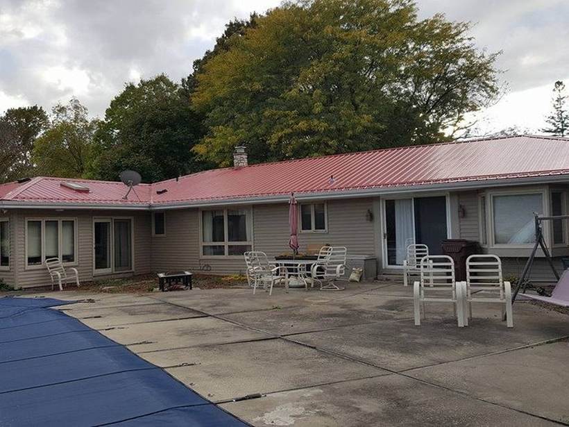 Steel Master Roofing install: Goshen, Rustic Red