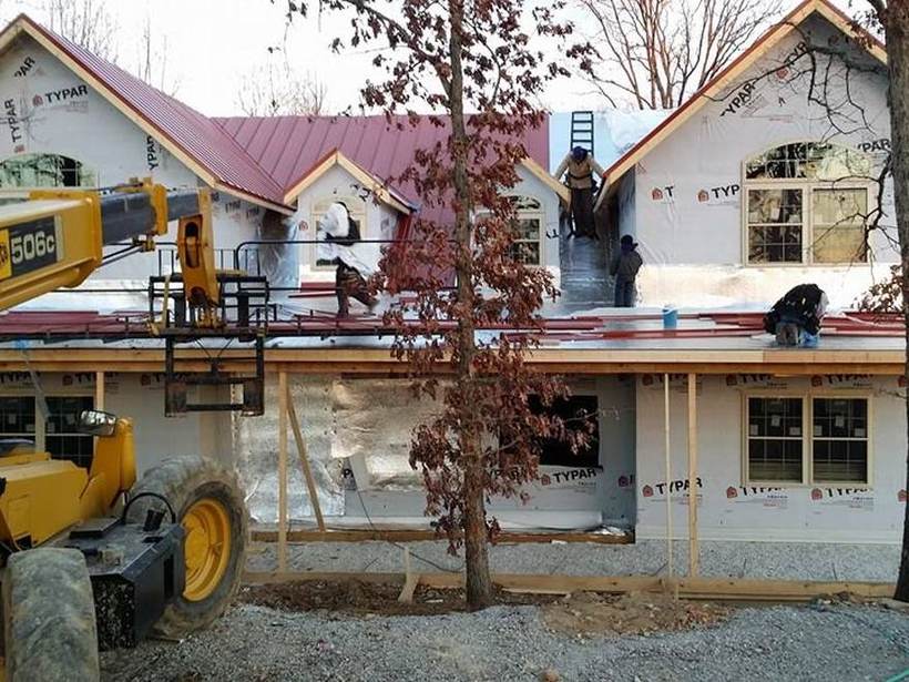 Steel Master Roofing install: Standing Seam
