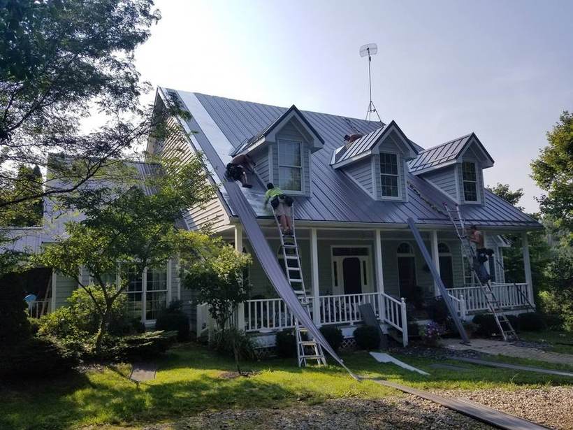 Steel Master Roofing install: Standing Seam