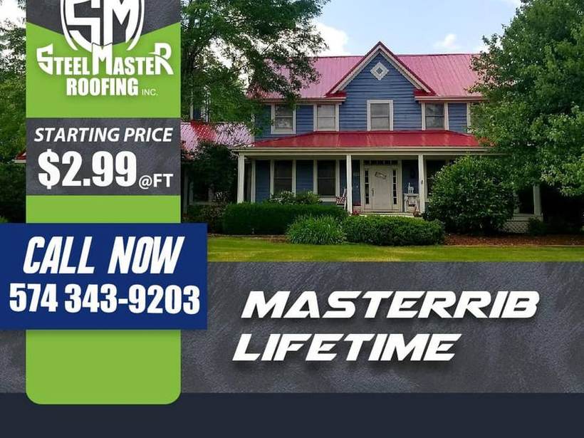 Steel Master Roofing install: Exposed Fastener