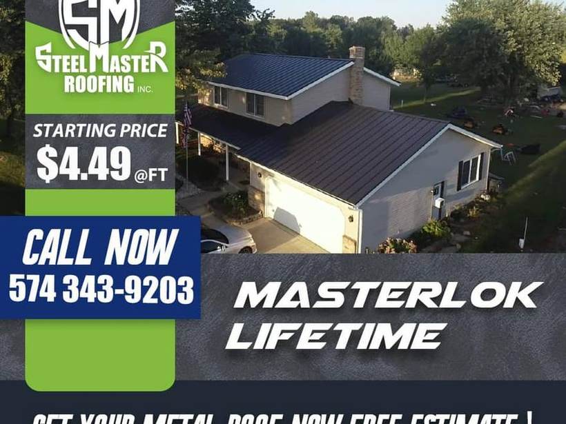 Steel Master Roofing install: Standing Seam