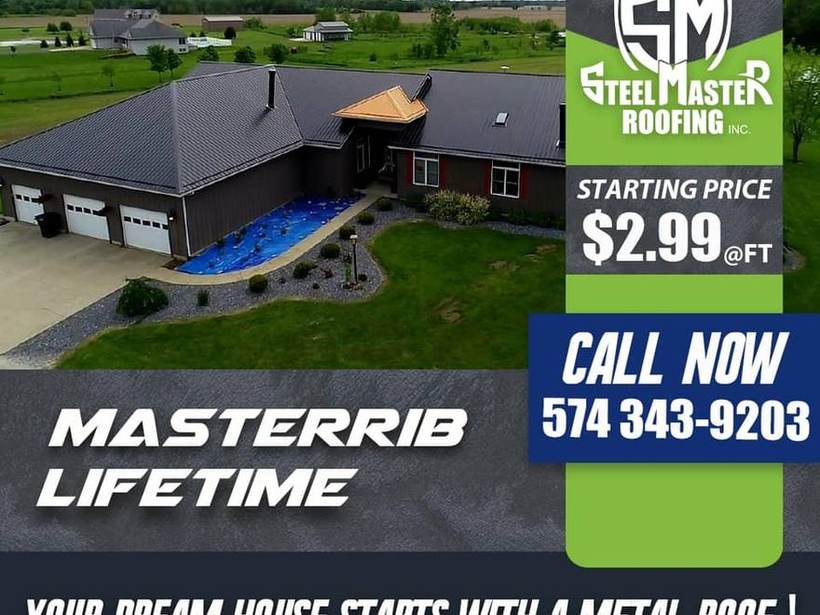 Steel Master Roofing install: Exposed Fastener
