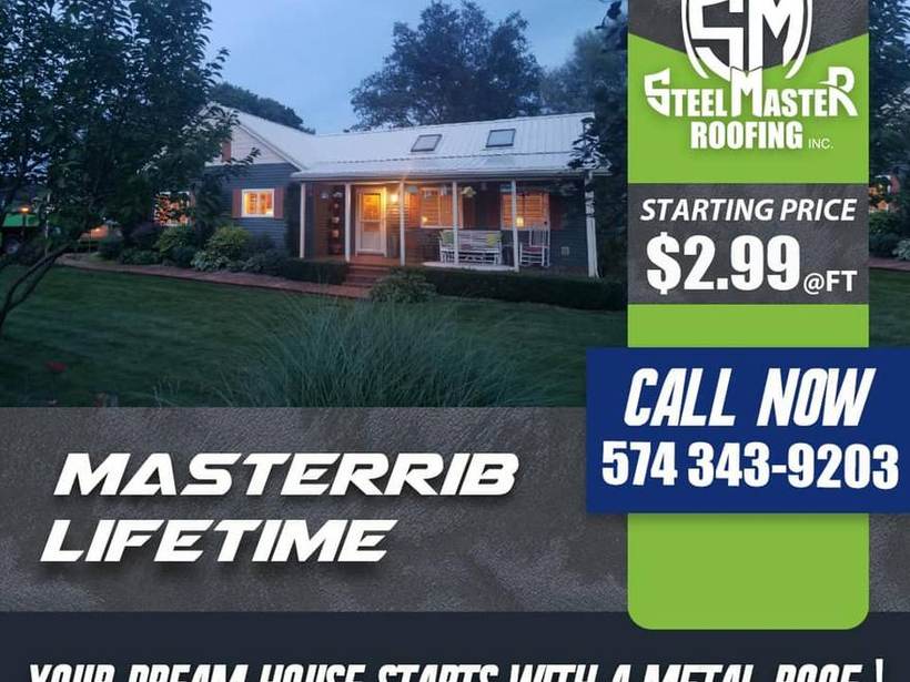 Steel Master Roofing install: Exposed Fastener