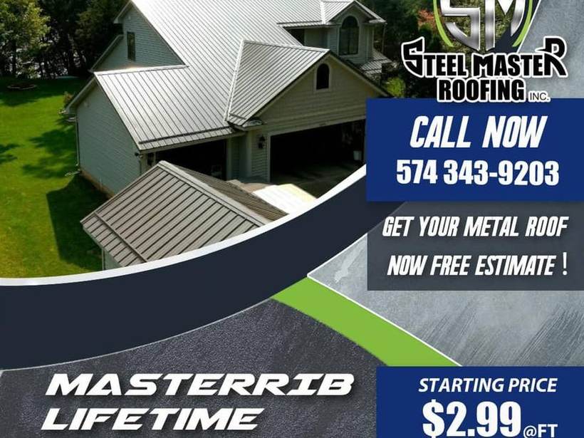 Steel Master Roofing install: Exposed Fastener