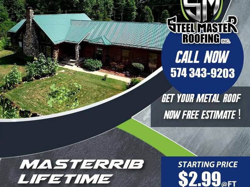 Steel Master Roofing install: Exposed Fastener