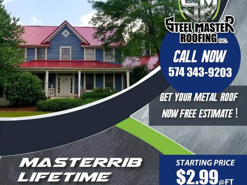Steel Master Roofing install: Exposed Fastener