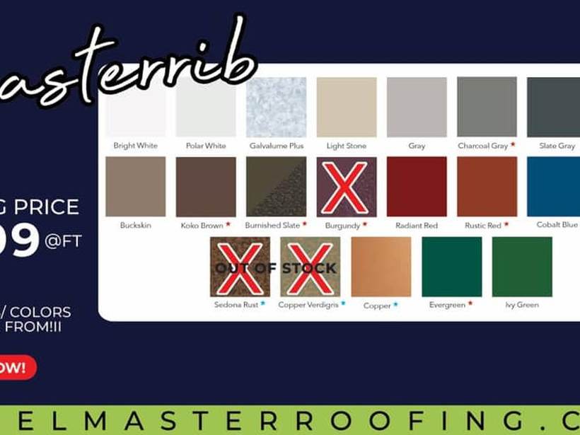Steel Master Roofing install: Exposed Fastener