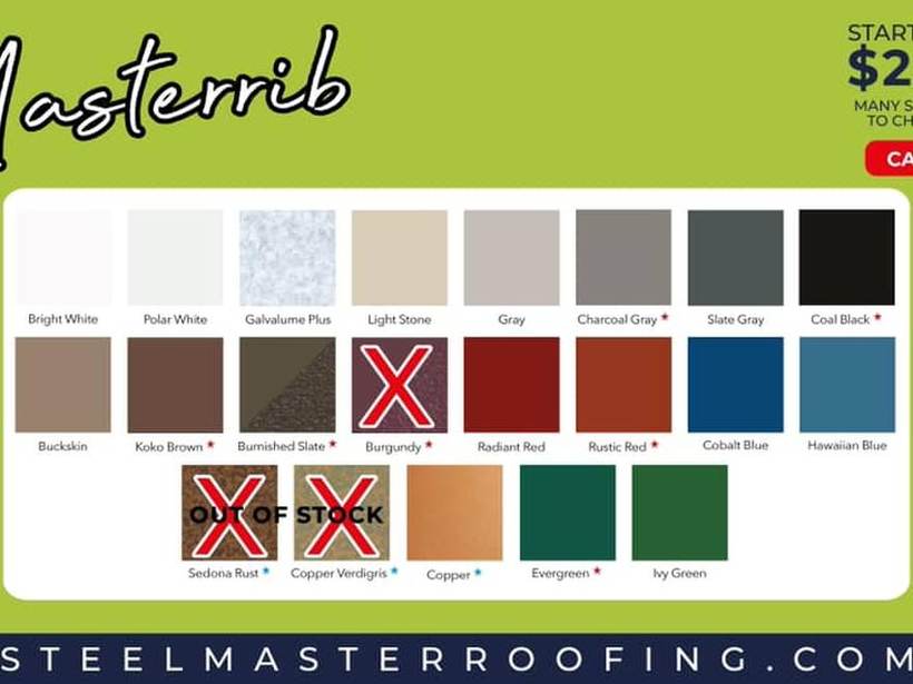 Steel Master Roofing install: Exposed Fastener