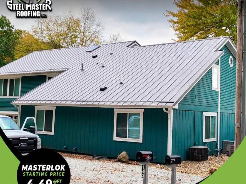 Steel Master Roofing install: Standing Seam