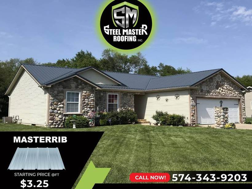 Steel Master Roofing install: Exposed Fastener