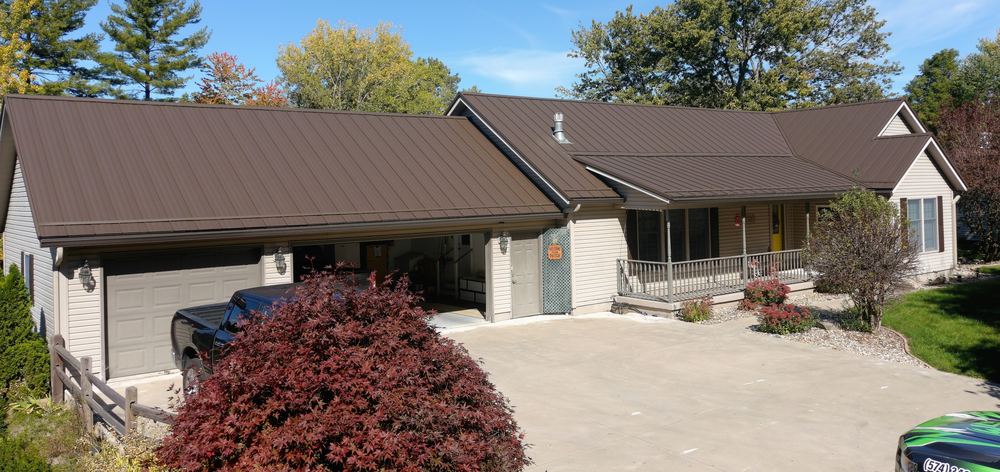 Steel Master Roofing install: goshen - Standing Seam - burnished slate