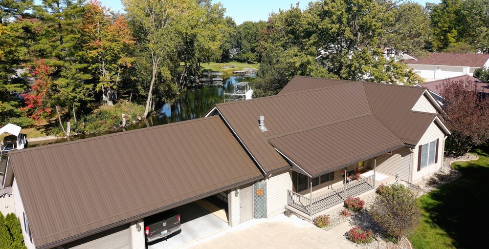 Steel Master Roofing install: goshen - Standing Seam - burnished slate
