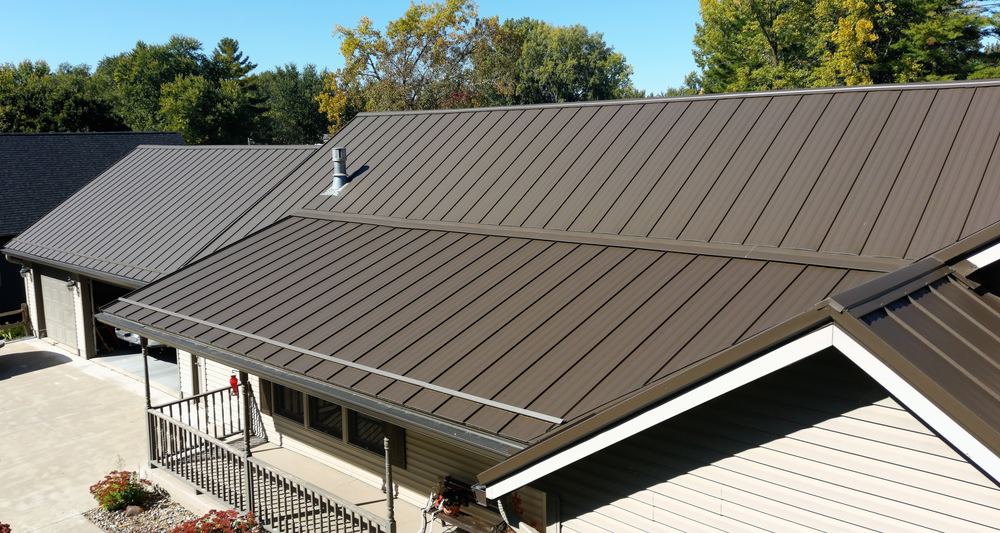 Steel Master Roofing install: goshen - Standing Seam - burnished slate