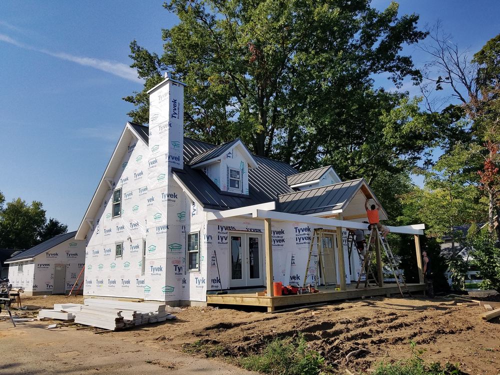 Steel Master Roofing install: cassopolis - Install Progress - medium bronze