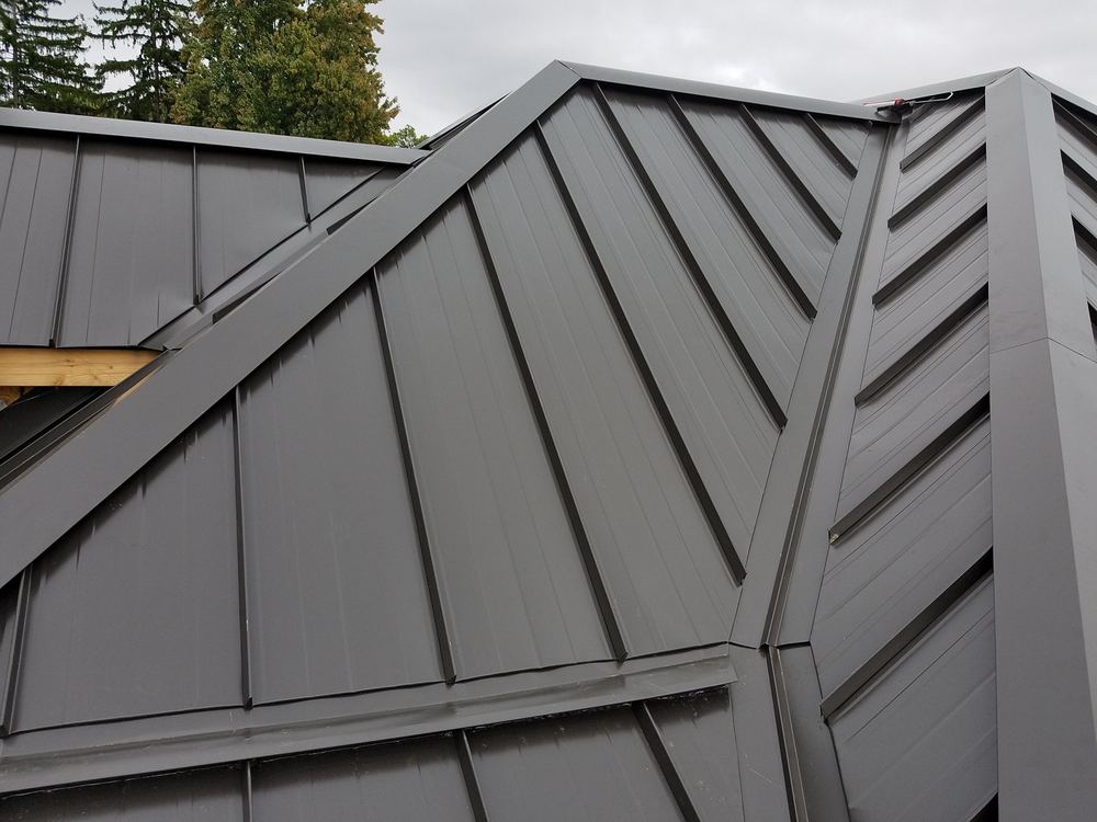 Steel Master Roofing install: cassopolis - Install Progress - medium bronze