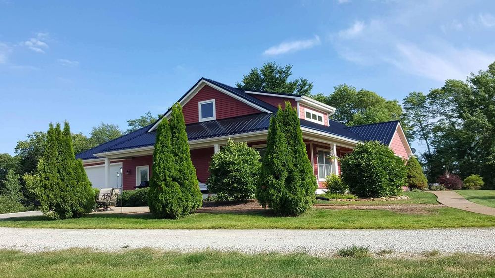 Steel Master Roofing install: New Paris - Standing Seam - Crinkle Black
