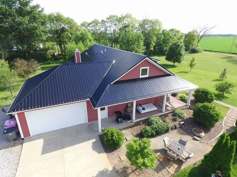 Steel Master Roofing install: New Paris - Standing Seam - Crinkle Black