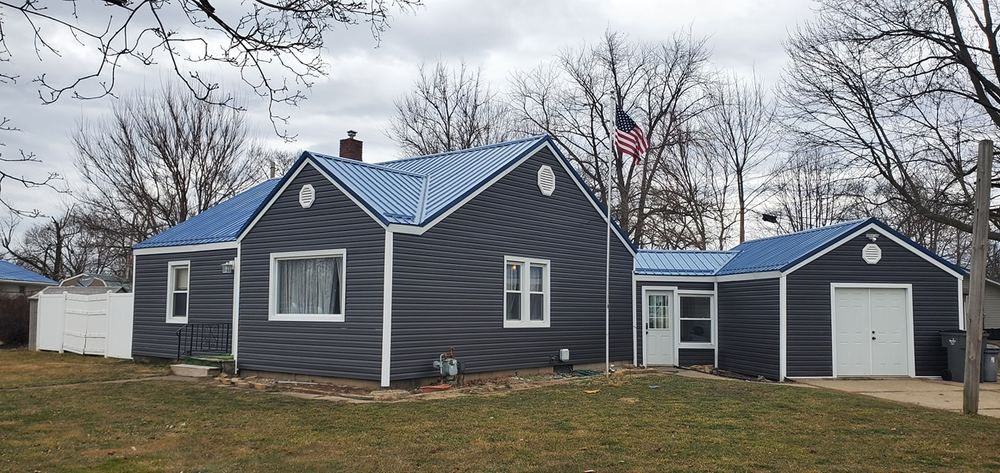 Steel Master Roofing install: goshen - Exposed Fastener - gallery blue