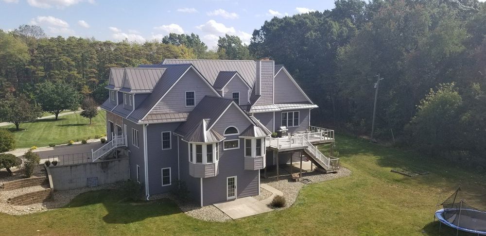 Steel Master Roofing install: niles - Install Progress - burnished slate