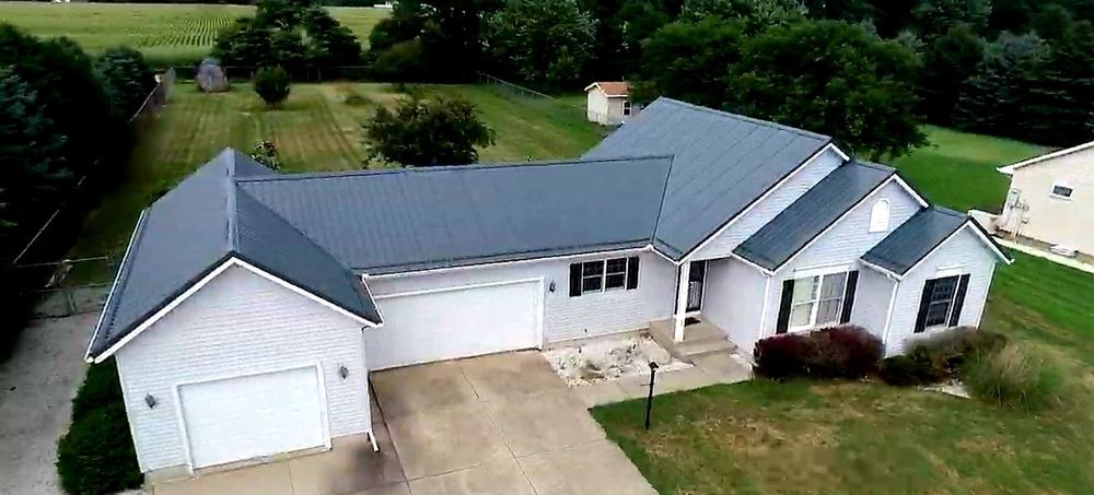 Steel Master Roofing install: new-carlisle - Install Progress - charcoal gray