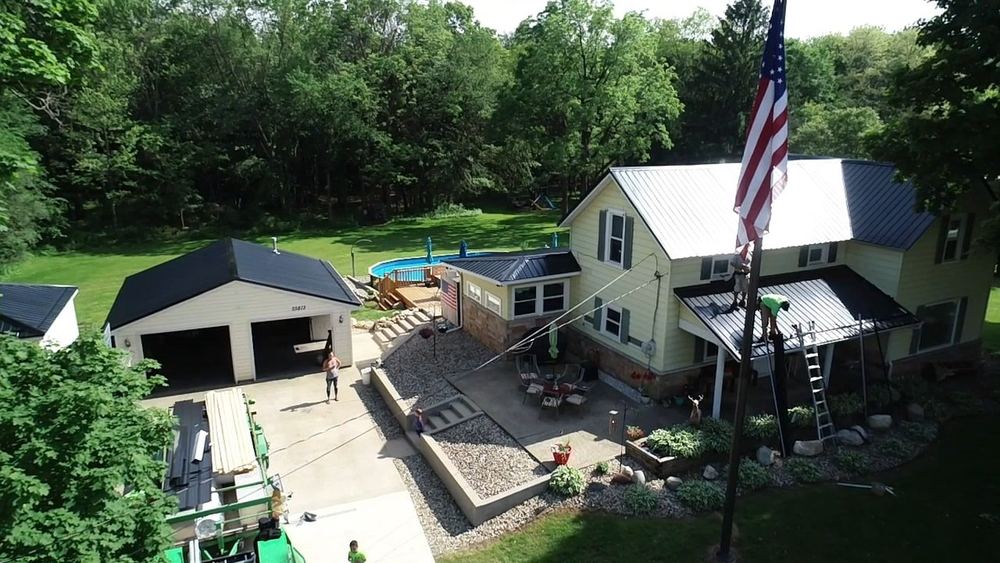 Steel Master Roofing install: edwardsburg - Exposed Fastener - coal black