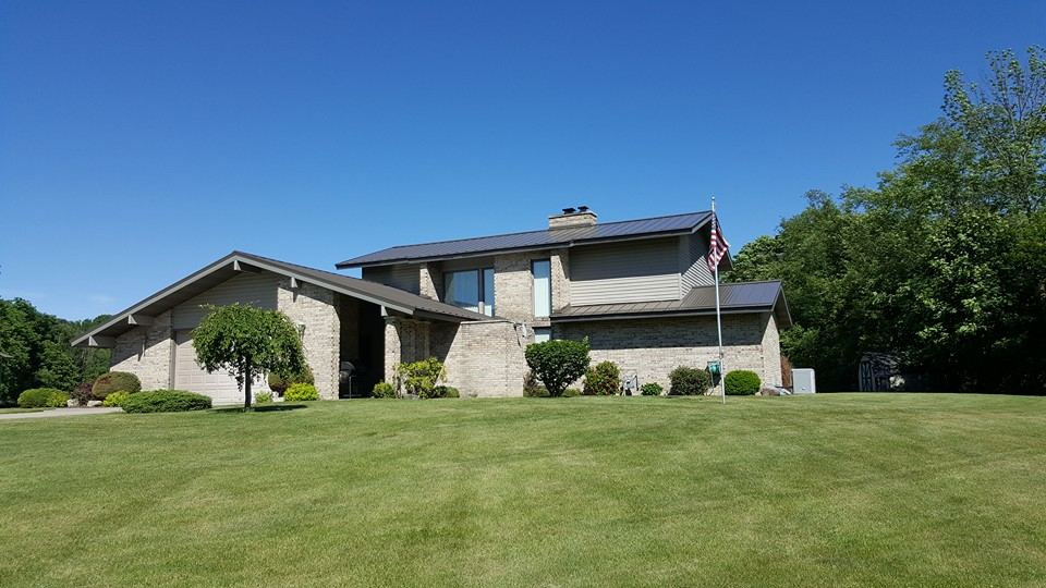 Steel Master Roofing install: Goshen - Standing Seam - Burnished Slate