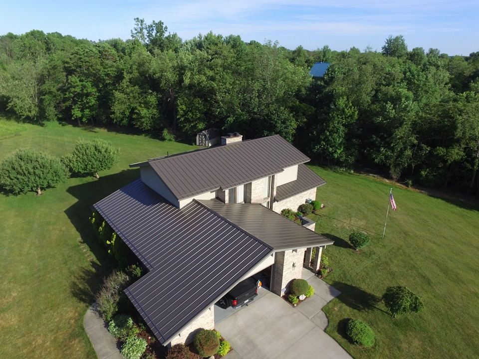 Steel Master Roofing install: Goshen - Standing Seam - Burnished Slate