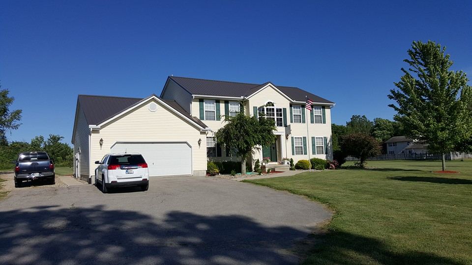 Steel Master Roofing install: Goshen - Standing Seam - Burnished Slate